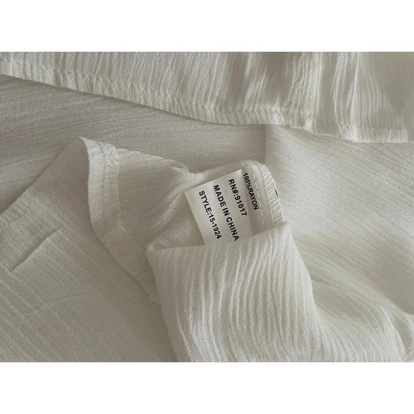 Laffaire Womens White Gold Embroidered Sequin Tassel Tank Top Boho Sleeveless S - Picture 3 of 7